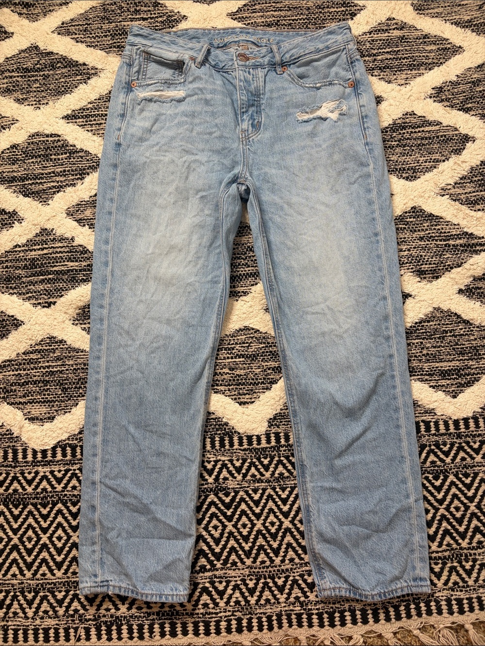 American Eagle High Rise Tom Girl Jeans size 4 short Button Fly